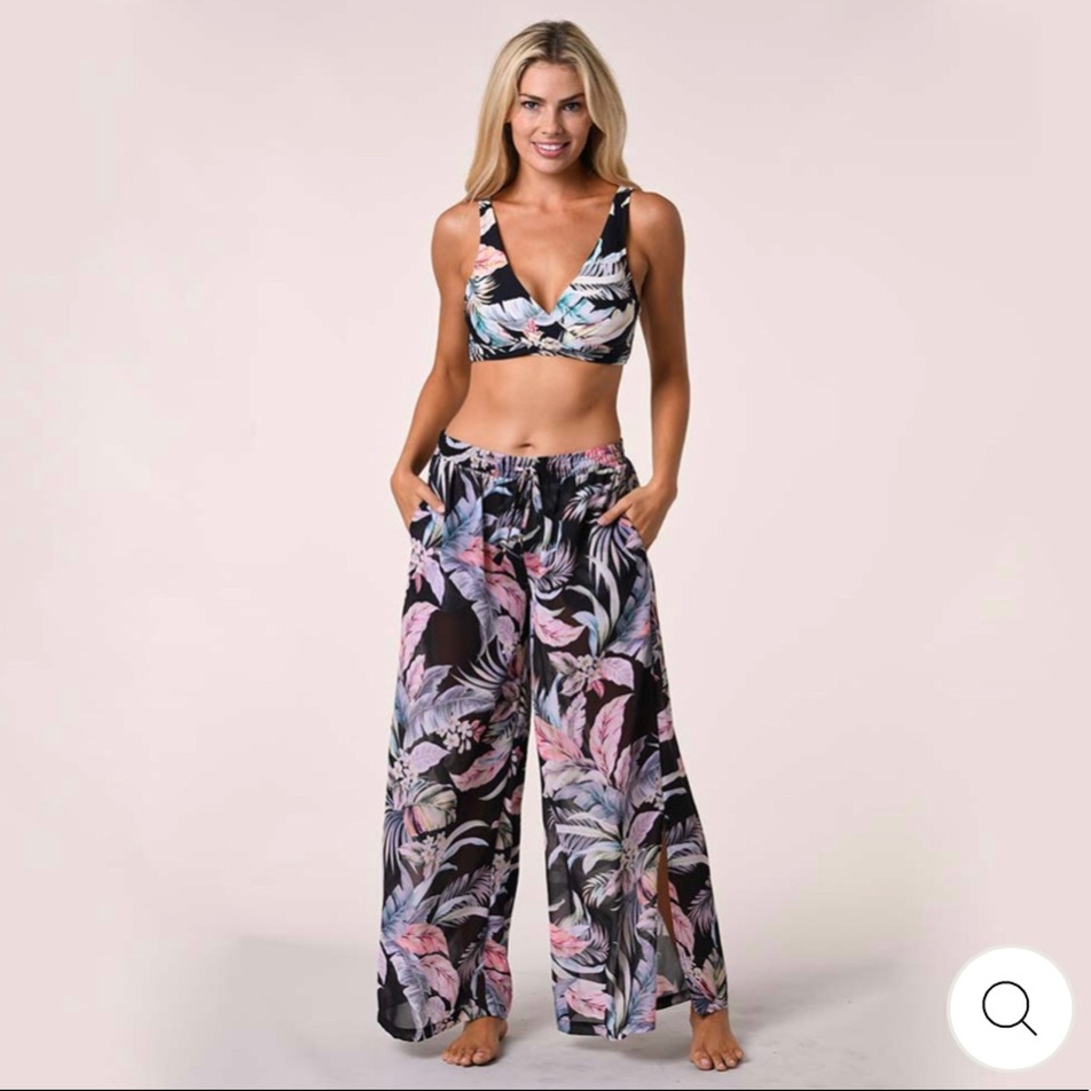 Jantzen swim/coverup pants sheer floral XL new with tags